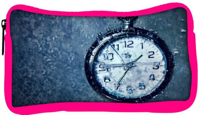

Snoogg Eco Friendly Canvas Clock In The Rain Designer Student Pen Pencil Case Coin Purse Pouch Cosmetic Makeup Bag (PINK) Pouch(Multicolor)