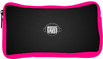 

Snoogg Eco Friendly Canvas Music Saves The World Designer Student Pen Pencil Case Coin Purse Pouch Cosmetic Makeup Bag (PINK) Pouch(Multicolor)
