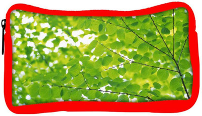 

Snoogg Eco Friendly Canvas Green Leaves Designer Student Pen Pencil Case Coin Purse Pouch Cosmetic Makeup Bag (RED) Pouch(Multicolor)