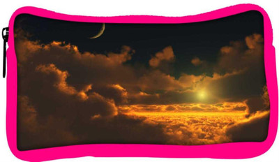 

Snoogg Eco Friendly Canvas Cloudy View Designer Student Pen Pencil Case Coin Purse Pouch Cosmetic Makeup Bag (PINK) Pouch(Multicolor)