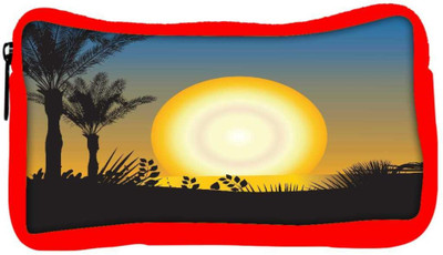 

Snoogg Eco Friendly Canvas Summer Illustration Student Pen Pencil Case Coin Purse Pouch Cosmetic Makeup Bag (RED) Pouch(Multicolor)