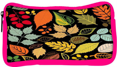 

Snoogg Eco Friendly Canvas Colorful Leaves Black Designer Student Pen Pencil Case Coin Purse Pouch Cosmetic Makeup Bag (PINK) Pouch(Multicolor)