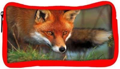

Snoogg Eco Friendly Canvas Watching Fox Designer Student Pen Pencil Case Coin Purse Pouch Cosmetic Makeup Bag (RED) Pouch(Multicolor)