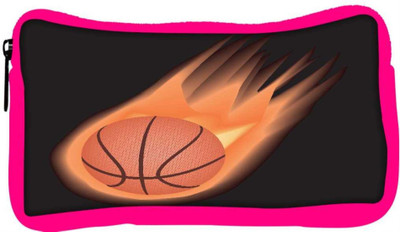 

Snoogg Eco Friendly Canvas Basketball Fire Student Pen Pencil Case Coin Purse Pouch Cosmetic Makeup Bag (PINK) Pouch(Multicolor)