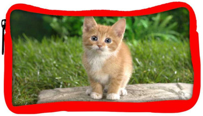 

Snoogg Eco Friendly Canvas Cute Cat Designer Student Pen Pencil Case Coin Purse Pouch Cosmetic Makeup Bag (RED) Pouch(Multicolor)