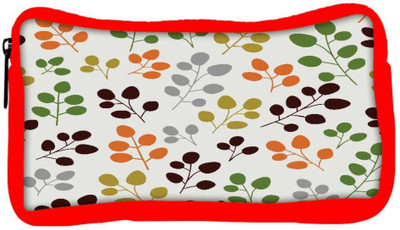 

Snoogg Eco Friendly Canvas Multicolor Leaves Designer Student Pen Pencil Case Coin Purse Pouch Cosmetic Makeup Bag (RED) Pouch(Multicolor)