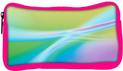 

Snoogg Eco Friendly Canvas Multicolor Waves Designer Student Pen Pencil Case Coin Purse Pouch Cosmetic Makeup Bag (PINK) Pouch(Multicolor)