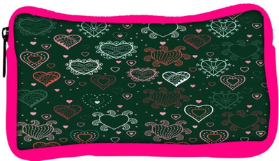 

Snoogg Eco Friendly Canvas Abstract Hearts Green Pattern Designer Student Pen Pencil Case Coin Purse Pouch Cosmetic Makeup Bag (PINK) Pouch(Multicolor)