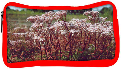 

Snoogg Eco Friendly Canvas White Flower Designer Student Pen Pencil Case Coin Purse Pouch Cosmetic Makeup Bag (RED) Pouch(Multicolor)