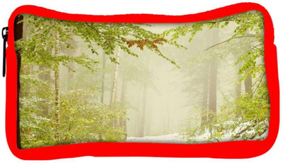 

Snoogg Eco Friendly Canvas Snowfall In Forest Designer Student Pen Pencil Case Coin Purse Pouch Cosmetic Makeup Bag (RED) Pouch(Multicolor)