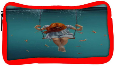 

Snoogg Eco Friendly Canvas Swing Inside Water Designer Student Pen Pencil Case Coin Purse Pouch Cosmetic Makeup Bag (RED) Pouch(Multicolor)