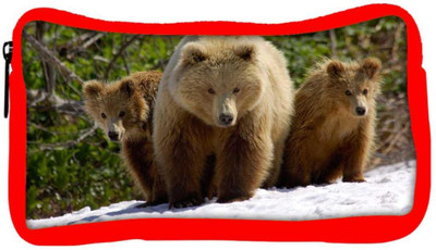 

Snoogg Eco Friendly Canvas Three Bears Designer Student Pen Pencil Case Coin Purse Pouch Cosmetic Makeup Bag (RED) Pouch(Multicolor)
