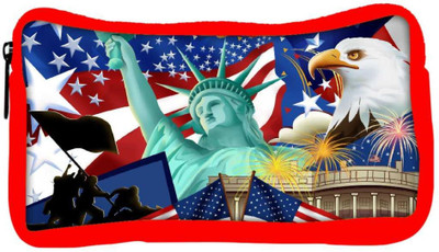 

Snoogg Eco Friendly Canvas America Wallpaper Designer Student Pen Pencil Case Coin Purse Pouch Cosmetic Makeup Bag (RED) Pouch(Multicolor)