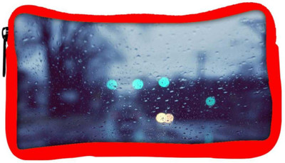 

Snoogg Eco Friendly Canvas Water Drops On The Window Designer Student Pen Pencil Case Coin Purse Pouch Cosmetic Makeup Bag (RED) Pouch(Multicolor)