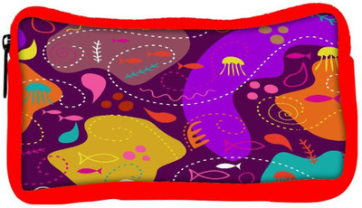 

Snoogg Eco Friendly Canvas Abstract Sea World Designer Student Pen Pencil Case Coin Purse Pouch Cosmetic Makeup Bag (RED) Pouch(Multicolor)
