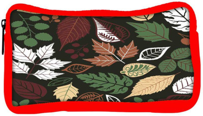 

Snoogg Eco Friendly Canvas Colorful Leaves Designer Student Pen Pencil Case Coin Purse Pouch Cosmetic Makeup Bag (RED) Pouch(Multicolor)