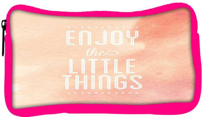 

Snoogg Eco Friendly Canvas Enjoy The Little Things Student Pen Pencil Case Coin Purse Pouch Cosmetic Makeup Bag (PINK) Pouch(Multicolor)