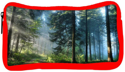 

Snoogg Eco Friendly Canvas Morning Forest Designer Student Pen Pencil Case Coin Purse Pouch Cosmetic Makeup Bag (RED) Pouch(Multicolor)