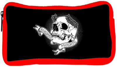 

Snoogg Eco Friendly Canvas Skull Muerte Designer Student Pen Pencil Case Coin Purse Pouch Cosmetic Makeup Bag (RED) Pouch(Multicolor)