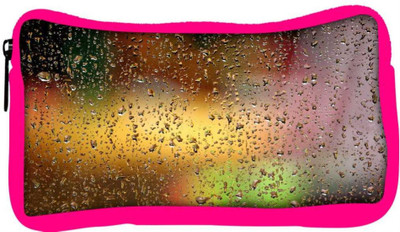

Snoogg Eco Friendly Canvas Colorful Water Drops Designer Student Pen Pencil Case Coin Purse Pouch Cosmetic Makeup Bag (PINK) Pouch(Multicolor)