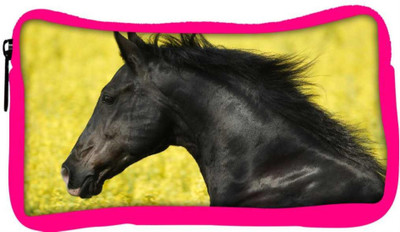 

Snoogg Eco Friendly Canvas Black Horse Designer Student Pen Pencil Case Coin Purse Pouch Cosmetic Makeup Bag (PINK) Pouch(Multicolor)