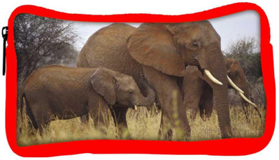 

Snoogg Eco Friendly Canvas Elephant Playing In Mud Designer Student Pen Pencil Case Coin Purse Pouch Cosmetic Makeup Bag (RED) Pouch(Multicolor)