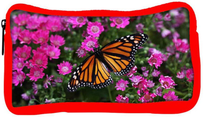 

Snoogg Eco Friendly Canvas Butterfly In Pink Flower Designer Student Pen Pencil Case Coin Purse Pouch Cosmetic Makeup Bag (RED) Pouch(Multicolor)
