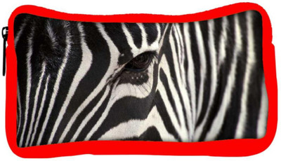 

Snoogg Eco Friendly Canvas Zebra Eye Designer Student Pen Pencil Case Coin Purse Pouch Cosmetic Makeup Bag (RED) Pouch(Multicolor)