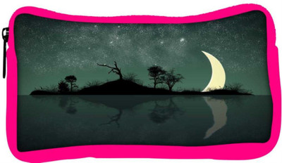 

Snoogg Eco Friendly Canvas Half Moon Designer Student Pen Pencil Case Coin Purse Pouch Cosmetic Makeup Bag (PINK) Pouch(Multicolor)