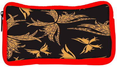 

Snoogg Eco Friendly Canvas Yellow Butterfly Black Pattern Designer Student Pen Pencil Case Coin Purse Pouch Cosmetic Makeup Bag (RED) Pouch(Multicolor)