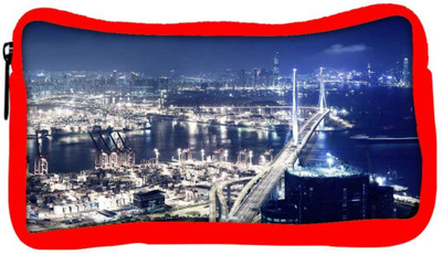 

Snoogg Eco Friendly Canvas White City Designer Student Pen Pencil Case Coin Purse Pouch Cosmetic Makeup Bag (RED) Pouch(Multicolor)