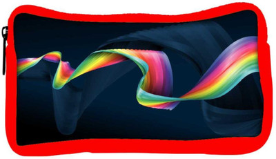 

Snoogg Eco Friendly Canvas Ribbons Pattern Designer Student Pen Pencil Case Coin Purse Pouch Cosmetic Makeup Bag (RED) Pouch(Multicolor)