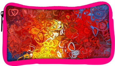 

Snoogg Eco Friendly Canvas Red Abstract Student Pen Pencil Case Coin Purse Pouch Cosmetic Makeup Bag (PINK) Pouch(Multicolor)