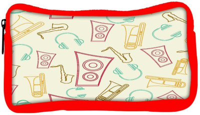 

Snoogg Eco Friendly Canvas Speakers And Jazz Designer Student Pen Pencil Case Coin Purse Pouch Cosmetic Makeup Bag (RED) Pouch(Multicolor)