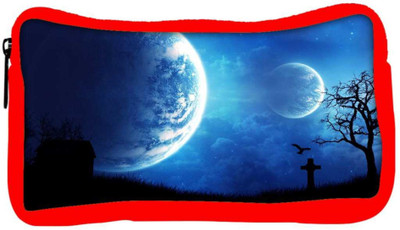 

Snoogg Eco Friendly Canvas Multiple Moon Designer Student Pen Pencil Case Coin Purse Pouch Cosmetic Makeup Bag (RED) Pouch(Multicolor)