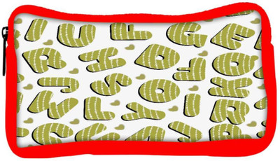 

Snoogg Eco Friendly Canvas Green Alphabets Designer Student Pen Pencil Case Coin Purse Pouch Cosmetic Makeup Bag (RED) Pouch(Multicolor)