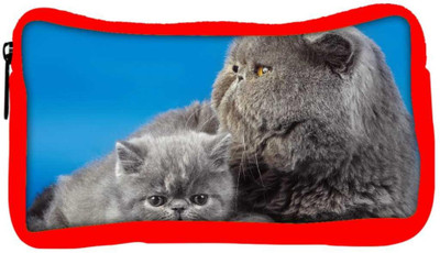 

Snoogg Eco Friendly Canvas Fluffy Kittens Animal Designer Student Pen Pencil Case Coin Purse Pouch Cosmetic Makeup Bag (RED) Pouch(Multicolor)