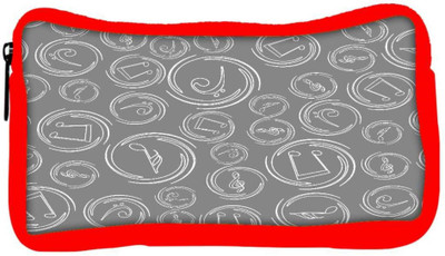 

Snoogg Eco Friendly Canvas Grey Music Designer Student Pen Pencil Case Coin Purse Pouch Cosmetic Makeup Bag (RED) Pouch(Multicolor)
