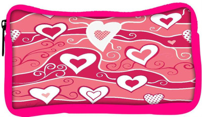 

Snoogg Eco Friendly Canvas White Heart Cream Pattern Designer Student Pen Pencil Case Coin Purse Pouch Cosmetic Makeup Bag (PINK) Pouch(Multicolor)