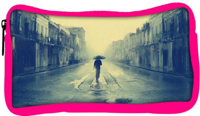 

Snoogg Eco Friendly Canvas Walking Through The Rainy City Designer Student Pen Pencil Case Coin Purse Pouch Cosmetic Makeup Bag (PINK) Pouch(Multicolor)