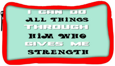 

Snoogg Eco Friendly Canvas Him Who Gives Me Strength Quote Student Pen Pencil Case Coin Purse Pouch Cosmetic Makeup Bag (RED) Pouch(Multicolor)