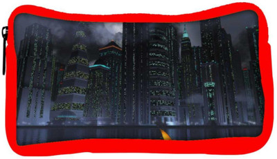 

Snoogg Eco Friendly Canvas Black City Designer Student Pen Pencil Case Coin Purse Pouch Cosmetic Makeup Bag (RED) Pouch(Multicolor)