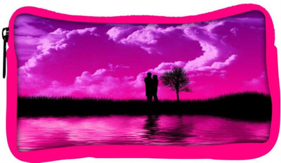 

Snoogg Eco Friendly Canvas Loving Couple Designer Student Pen Pencil Case Coin Purse Pouch Cosmetic Makeup Bag (PINK) Pouch(Multicolor)