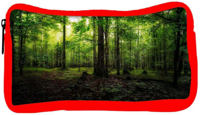 

Snoogg Eco Friendly Canvas Green Forest Designer Student Pen Pencil Case Coin Purse Pouch Cosmetic Makeup Bag (RED) Pouch(Multicolor)