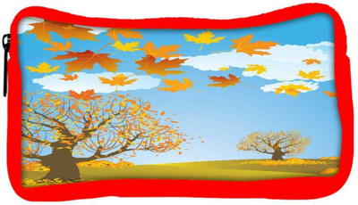 

Snoogg Eco Friendly Canvas Autumn Background Vector Student Pen Pencil Case Coin Purse Pouch Cosmetic Makeup Bag (RED) Pouch(Multicolor)