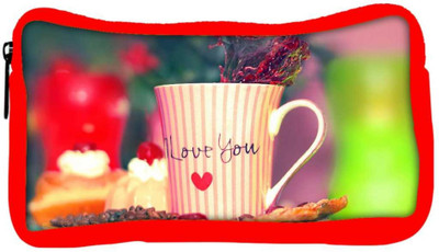 

Snoogg Eco Friendly Canvas Love You Mug Designer Student Pen Pencil Case Coin Purse Pouch Cosmetic Makeup Bag (RED) Pouch(Multicolor)