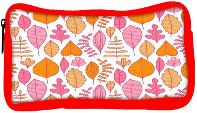 

Snoogg Eco Friendly Canvas Colorful Leaves Designer Student Pen Pencil Case Coin Purse Pouch Cosmetic Makeup Bag (RED) Pouch(Multicolor)