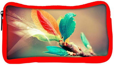 

Snoogg Eco Friendly Canvas Colorful Leaves Digital Art Designer Student Pen Pencil Case Coin Purse Pouch Cosmetic Makeup Bag (RED) Pouch(Multicolor)