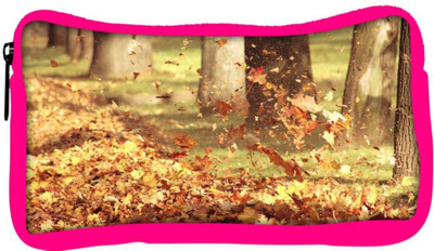 

Snoogg Eco Friendly Canvas Blowing Leaves Designer Student Pen Pencil Case Coin Purse Pouch Cosmetic Makeup Bag (PINK) Pouch(Multicolor)