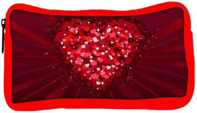 

Snoogg Eco Friendly Canvas Multiple Hearts Designer Student Pen Pencil Case Coin Purse Pouch Cosmetic Makeup Bag (RED) Pouch(Multicolor)